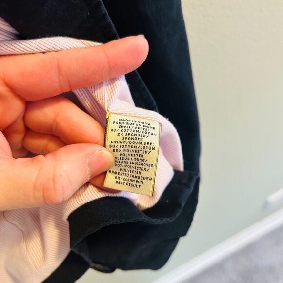 Elevenses First Mate Blazer Womens Size 8 Navy Anthropologie Nautical Military - Picture 7 of 13